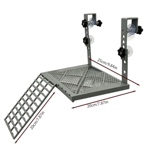 Turtle Dock | Turtle Basking Plàtform Clip On Elevated Feeding Tray | Gallon Tank Floating Turtle Dock for Indoor Outdoor Aquarium Terrarium Habitat Cage Reptile Tortoise Snake Frog