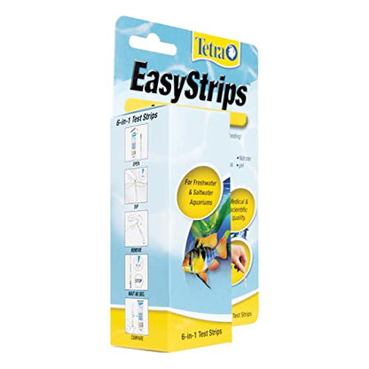 Tetra EasyStrips 6-in-1 Aquarium Test Strips, 400 Pack | Monitors Nitrates, Nitrites, Hardness, Chlorine, Alkalinity & Ph In Fresh Or Saltwater - size: 25 Count (Pack of 16)