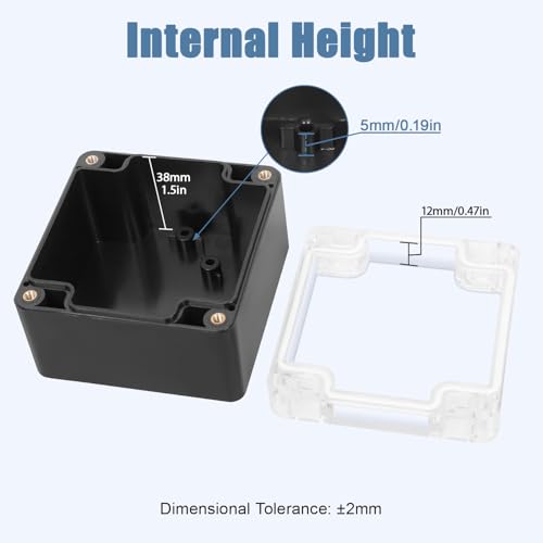 Junction Box with Clear Cover IP65 Waterproof Project Box Dustproof ABS Plastic Electrical Project Boxes Universal Enclosure, Black 3.2"x 3.1"x 2.2"(83x81x56mm)(Pack of 2) - color: 2 packs, size: 3.2"x 3.1"x 2.2"
