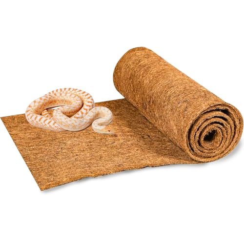 Hamiledyi 78.7x11.8in Reptile Carpet Coconut Fiber Substrate Large Snake Bedding Coco Liner Roll Mat for Bearded Dragon Tortoise Lizard Habitat Pad Garden Decoration - size: 11.8x78.7inch