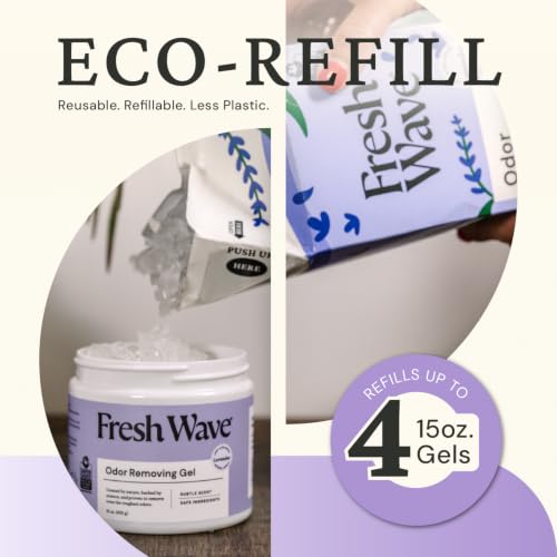 Fresh Wave Lavender Odor Eliminator Gel 15 oz - Air Freshener for Home | Lasts 30-60 days. Plant-based odor absorber. No perfumes or harsh chemicals. Bathroom & closet deoderizer. Refills available. - size: 15 Fl Oz (Pack of 1)