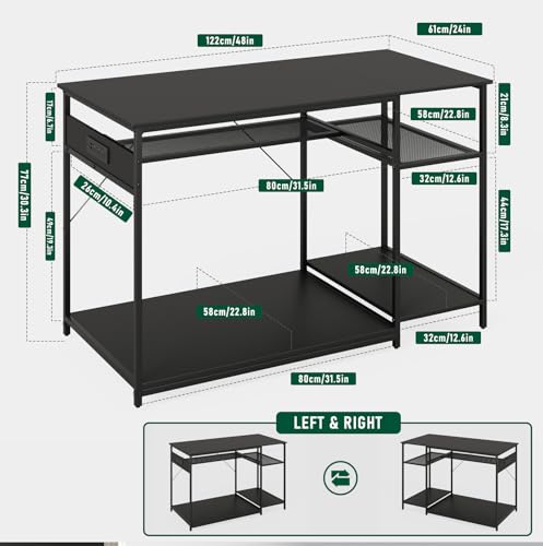 120 Gallon Fish Tank Stand with Power Outlets, Heavy Duty Large Aquarium Stand with Light, Double Reptile Tank Turtle Terrariums Table for Fish Tank Accessories Storage,1100LBS Capacity - color: Black