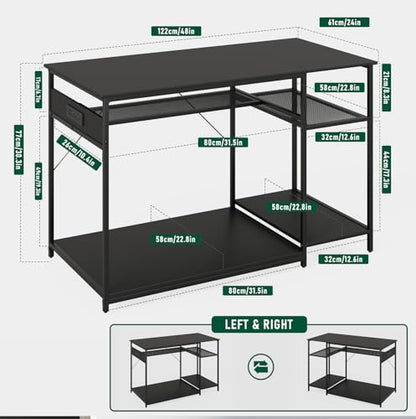 120 Gallon Fish Tank Stand with Power Outlets, Heavy Duty Large Aquarium Stand with Light, Double Reptile Tank Turtle Terrariums Table for Fish Tank Accessories Storage,1100LBS Capacity - color: Black
