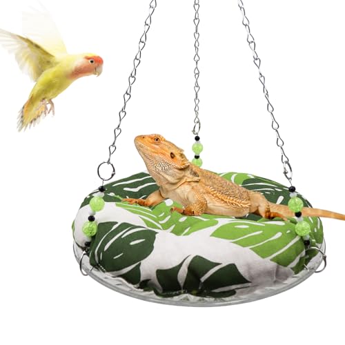 11.8in Reptile Bed，Reptile Hammock Swing Hanging Bed, Lizard Swing Toy, Lizard Bed, Reptile Lounger Terrarium Hanging Hammock for Bearded Dragon Lizard Gecko Chameleon Parrot Hamster Small Pets