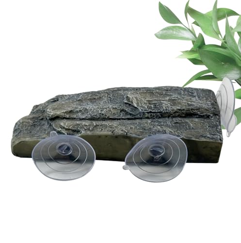 Turtle Floating Basking Platform Terrace Turtle Basking Platform with 3 Suction Cups Resin Turtles Basking Rock Float Resting Terrace for Frogs (Grey) - color: 【Grey】