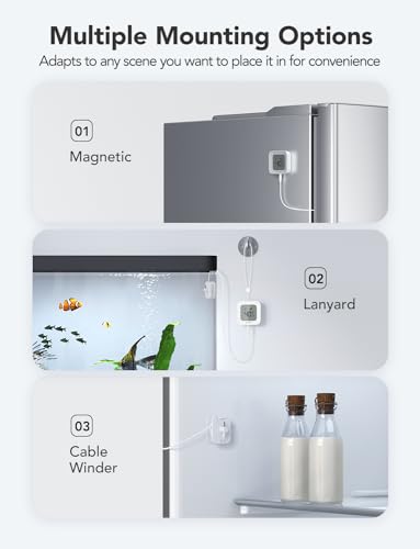 GoveeLife WiFi Refrigerator Thermometer 1-Pack with Gateway & LCD Display | Freezer alarm fridge monitor with app alerts & anti-false, 197ft range, 2-yr data export. For freezer/fish tank/hot tub - style: BT Gateway+1 Sensor