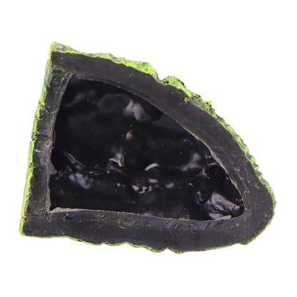 Reptile Hide Cave, Secure Enclosed Basking Shelter for Terrarium Aquarium Resin Rock Look Large 1 Pack