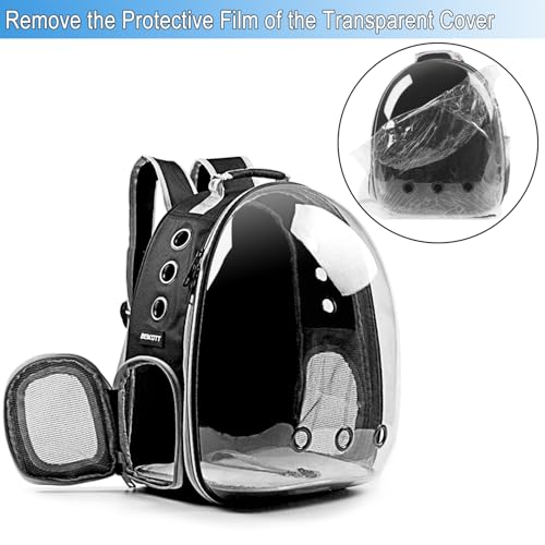 Cat Backpack Carrier, Pet Backpack, Breathable Cat Dog Space Capsule Backpack, Airline-Approved for Small Cats Dogs Birds Bunny Travel Hiking - color: BUBBLE-BK