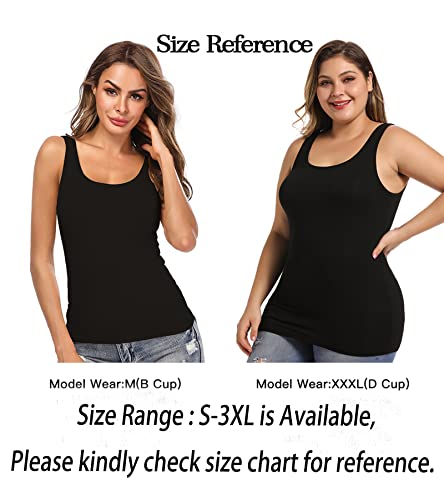 Camisoles for Women with Built in Bra,Basic Yoga Top Layering Tank Top Padded Bra Undershirt(S-3XL) - color: Beige-1 Pack, size: Large