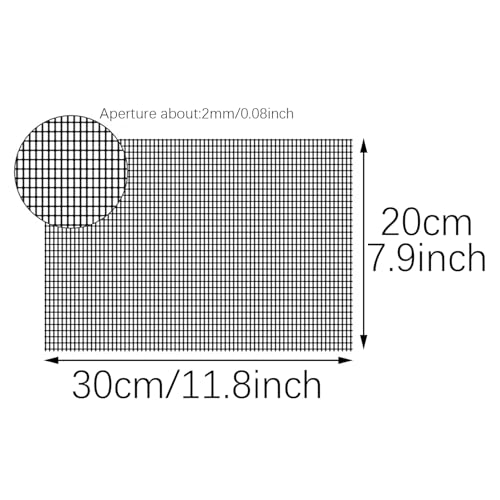 RLECS 5PCS Rectangular Flower Pot Drainage Mesh Pad 7.9x11.8inch Black Plastic Eye Mesh Suitable for Embroidery Canvas and Miniature Model Windows