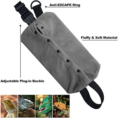 Bearded Dragon Carrier - Adjustable Soft Bearded Dragon Travel Sling Reptile Carrier Chest Bag for Lizard Snake Hedgehog Gecko Small Animals Outdoor Walking Accessories (XL,Grey) - size: XL