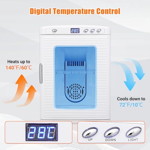 25L Egg Incubator for Hatching Eggs, Digital Reptile Incubator with Intelligent Temperature Control 10–60°C, Portable Chicken Quail Turtle Egg Hatching Incubator with LCD Display, White