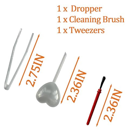 2 PCS Jumping Spider Feeding Dish, Tiny Food Dishes Water Dish with Tweezers，Eyedropper and Cleaning Brush for Jumping Spider, Tarantula and Other Small Pets, Half Round