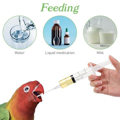 Baby Bird Feeding Syringe, Small Pet Parrot Feeder Hand Feeding Tubes Kit | Reusable Manual Bird Feeding Syringe With Spoon Tip And Soft Tube For Milk, Water, Liquid Food, Parrot, Small Pet
