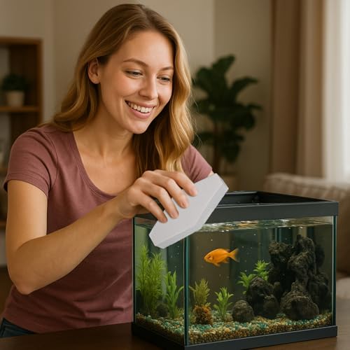 20 Pcs Aquarium Cleaner Sponge Algae Cleaner Non Scratch Scrubber Pads Glass Aquarium Cleaning Tools Handheld for Turtle Fish Tank Supplies