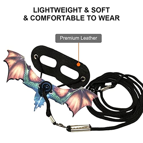 Bearded Dragon Leash, Adjustable Portable Reptile Leash with Cool Wings for Gecko, Bearded Dragon, Iguana, Hamster, Guinea Pig (S+M+L) - color: orange