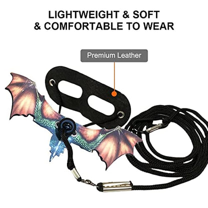 Bearded Dragon Leash, Adjustable Portable Reptile Leash with Cool Wings for Gecko, Bearded Dragon, Iguana, Hamster, Guinea Pig (S+M+L) - color: orange