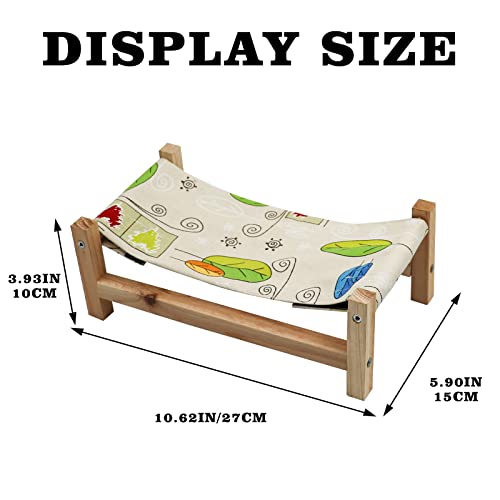 Dnoifne Bearded Dragon Bed, Wooden + Canvas Reptile Hammock Bed & Hideout | Tank Decor Accessories for Lizard Chameleon Leopard Gecko - size: Medium