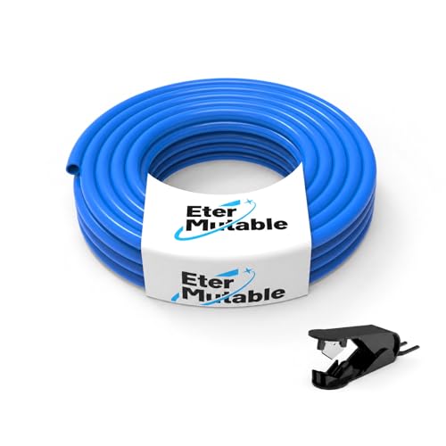 1/4 Inch OD Blue Polyurethane PU Pneumatic Air Hose Tubing 32.8 Feet/10Meter Air Brake Line Tubing Compressed Accessories - color: Blue, size: 1/4" OD/32.8 Feet