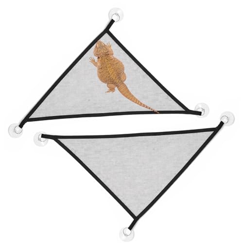 2 Pack Breathable Mesh Reptile Hammock Axolotl Lizard Bearded Dragon Geckos Hammock Axolotl Tank Accessories Bearded Dragon Accessories for Geckos Snakes Iguanas Anoles Chameleon