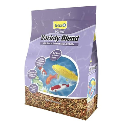 TetraPond Variety Blend, Pond Fish Food, for Goldfish and Koi Yellow 2.25 Pound (Pack of 1) | Daily Staple Blend Of Pond Sticks, Koi Vibrance & Spring/Fall Diet, Easy To Digest Soft Sticks For Small & Large Fish - size: 2.25 Pound (Pack of 1)