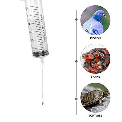 balacoo Bird Feeding Syringe Set with Tubes 3 Sizes 1.69Oz 0.85Oz & 0.34Oz Capacity Clear Plastic Hand-Feeding Tool for Baby Parrots Pigeons Doves and Snakes Includes 5 Thin Injecting Tubes