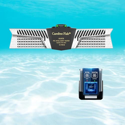 Carefree Fish Aquarium 500W 2IN1 PTC Ceramic Heater PID Control Digital Dual Independent Chip Control The Safest Most Accurate and Fastest Heater for Freshwater and Saltwater Tank (No Cooking Fish) - size: 500W