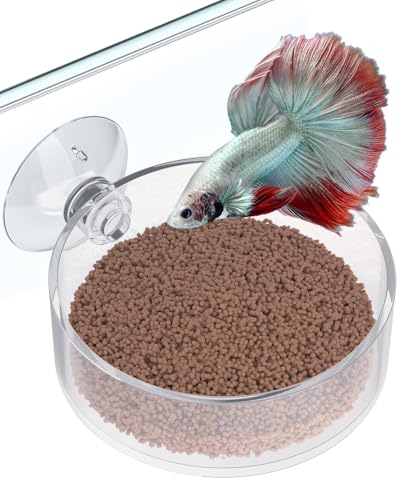 Pawfly Shrimp Feeding Dish with Suction Cup, Clear Acrylic Aquarium Shrimp Feeder Dish, Fish Feeding Tray for Freshwater and Saltwater Tanks
