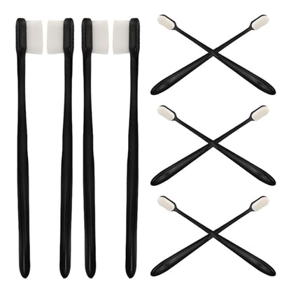 Alipis 10pcs Turtle Shell Cleaning Brushes Set, Black Flat Head Reusable Scrub Brushes with Long Handle for Turtle Tank Maintenance and Reptile Shell Treatment Supplies