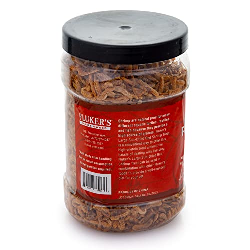 Fluker's All Natural Large Sun-Dried Red Shrimp, High Protein Treats, Aquatic Turtle Food, Great for Aquatic Frogs, Tegus, Monitors, and Tropical Fish, 10 oz - size: 10 Ounce (Pack of 1)