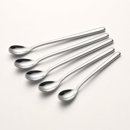 6Pcs Stainless Steel Long Handle Spoons, 2-Size Mixing Spoons for Coffee, Dessert, Honey, Cocktail & Kitchen Use (silver,3-pack 13cm +3-pack 23cm) - color: Silver, size: 3-pack 13cm +3-pack 23cm