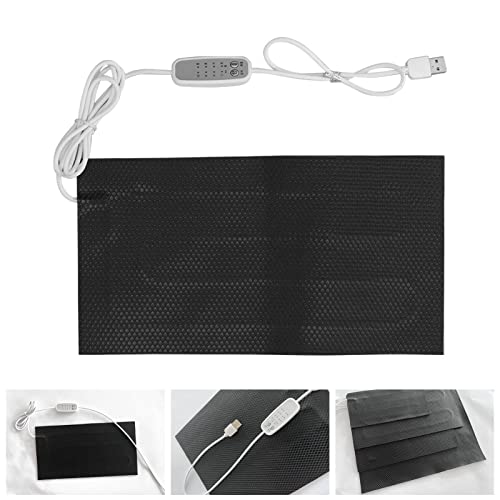 Temperature Regulating Heating Pad, Water Proof Electric Cloth Heater Pad with Charging Cable, 4 Gear Electric Cloth Heater for Clothes Seat Pet Bed Warmer (10x20cm) - size: 10x20cm