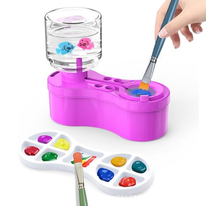 2026 New Version Paint Brush Cleaner and Washer - Advanced Leak-Resistant Design for Acrylic, Watercolor & Water-Based Paints - color: Purple