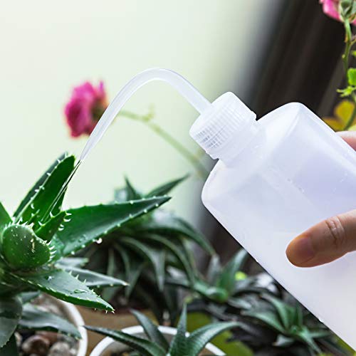 Oubest Squeeze Washing Bottle Succulent Watering Bottle 250ml + 500ml Water Squirt Irrigation Squeeze Sprinkling Can Plastic Wash Plant 2pc - color: White, size: 500ml+250ml