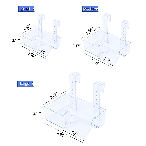 La La Pet Hanging Acrylic Turtle Basking Platform with Guardrail and Ladder - Tortoise Resting Terrace Reptile Habitat for Turtle Tank - size: Small