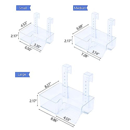 La La Pet Hanging Acrylic Turtle Basking Platform with Guardrail and Ladder - Tortoise Resting Terrace Reptile Habitat for Turtle Tank - size: Small