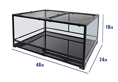 Carolina Custom Cages, 48Lx24Wx18H Extra-Long Deep Terrarium; Easy Assembly - size: 48Lx24Wx18H