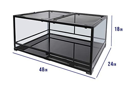 Carolina Custom Cages, 48Lx24Wx18H Extra-Long Deep Terrarium; Easy Assembly - size: 48Lx24Wx18H