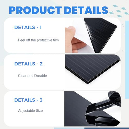 Sieral Aquarium Lids Canopy Set, 20 x 10 Inch, Black, 1 Pcs | Polycarbonate Greenhouse Panels, 19.37 x 9.37 x 0.24 In, for 10/20 Gallon 20" x 10" Aquarium without Center Brace - color: Black, size: 20 x 10 Inch