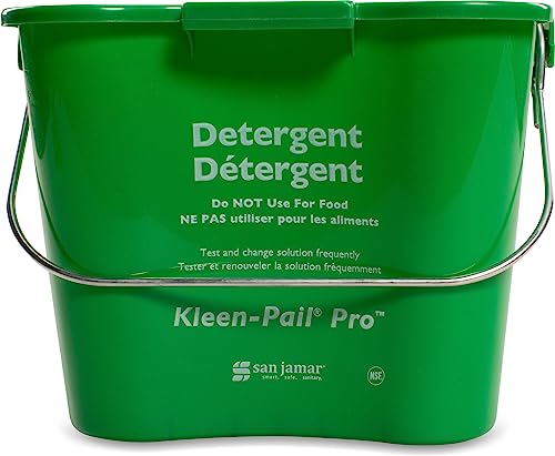San Jamar Kleen-Pail Pro, Bucket with Handle for Cleaning Products in Commercial and Home Setting, 3 Qts, 1 Count, Green - size: 3 Quarts