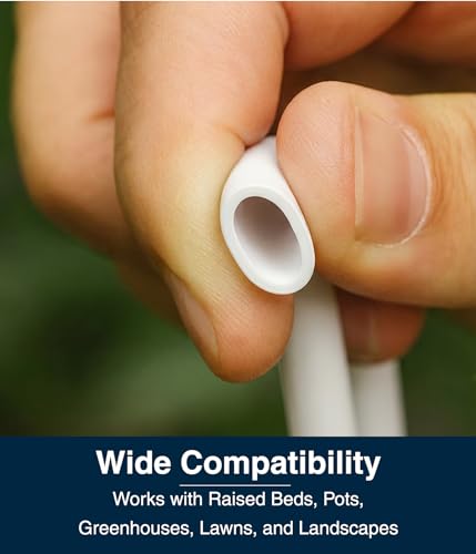 DBR Tech® 1/4 Drip Irrigation Tubing, 200 Feet, Flexible PVC Plastic Drip Irrigation Hose for Gardening, Misting, Hydroponics and DIY Landscape Garden Projects, Blank Distribution (200ft, White) - color: White, size: 200ft