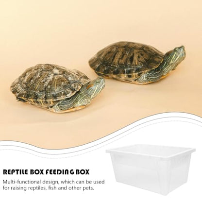 minkissy PVC Reptile Feeding Box for Small Pets and Reptiles with High Surface Hardness and Easy to Observe Container Suitable for Small Animals Showing and Incubation