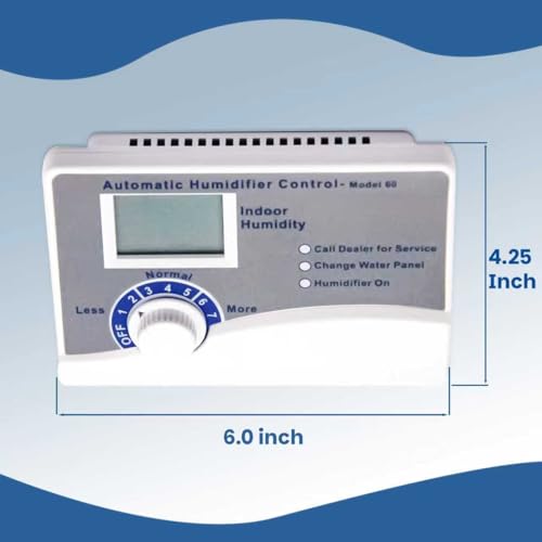 exuberant Model 60 Whole House Digital Humidistat Control Panel with Outdoor Temperature Sensor, 24V Universal Humidifier Controller