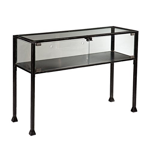 SEI Furniture - Terrarium Display Console - Transitional Design, Black Finish - Ideal for Entryway, Living Room (CK8863) - style: Console Table