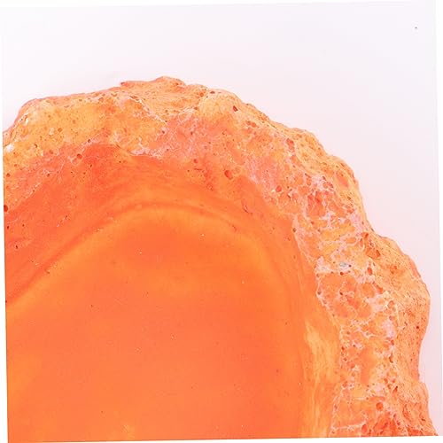 Abaodam Crawling Food Dish for Reptiles Skid Feeding Bowl with Thick Design for Easy Access Lizard Feeder and Water Storage Container for Pets Orange