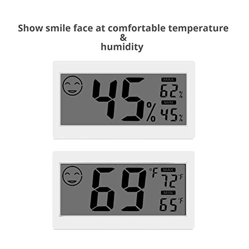 Digital Thermometer Indoor Hygrometer Room Temperature Monitor Humidity Gauge with Big Screen Stand Wall Hanging Magnet Greenhouse House Kitchen Car - size: M