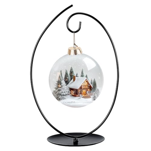 PH PandaHall Classic Black Ornament Display Stand Iron Hanger Rack Plant Holder Terrarium Hanger with 12.2 in Height for Home Decor Christmas Ornaments Air Plants Sun Catchers Succulents Glass Globes
