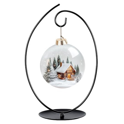 PH PandaHall Classic Black Ornament Display Stand Iron Hanger Rack Plant Holder Terrarium Hanger with 12.2 in Height for Home Decor Christmas Ornaments Air Plants Sun Catchers Succulents Glass Globes