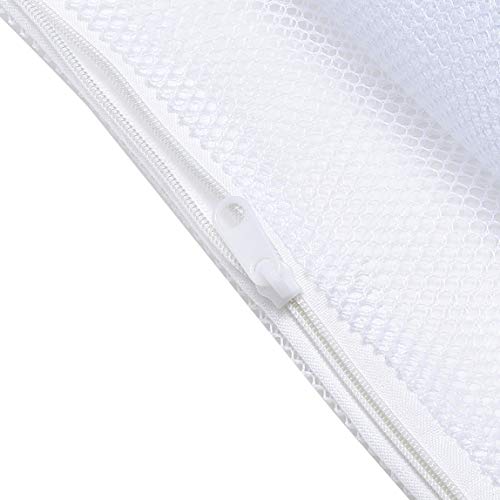 Aquarium Mesh Bags Large Filter Media Bags, 17.8" by 13.5", 4pcs | Plastic Zipper, White Net Bags, For Bio Balls & Ammonia Remover