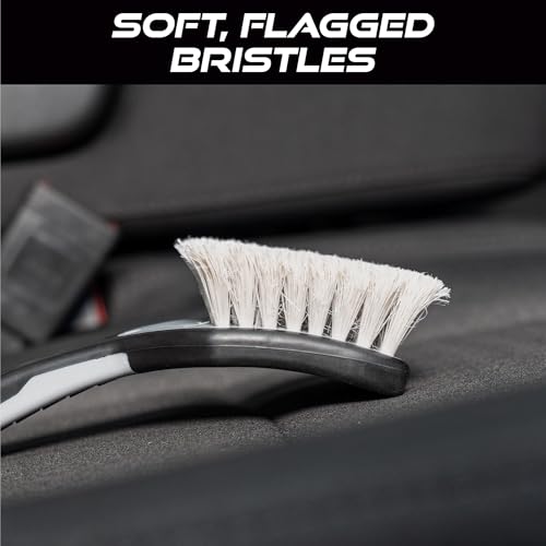 VIKING Upholstery Cleaner Scrub Brush Accessory for Cars | Cleaning Brush for Seat Covers and Car Detail Kit, Ergonomic Grip